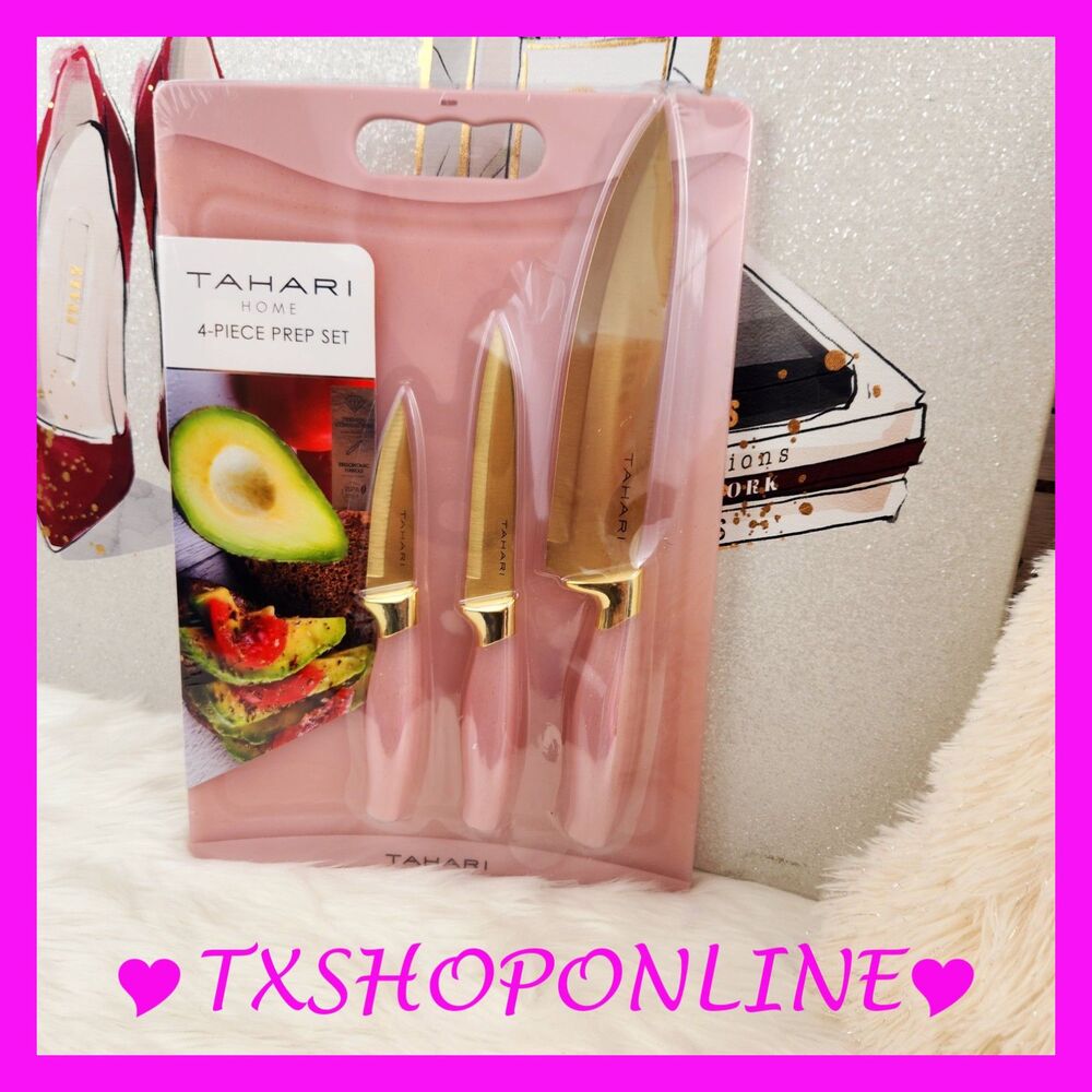 💕🍽 {Tahari} Home 4 pc prep set cutting board & knives🍽💕 NEW